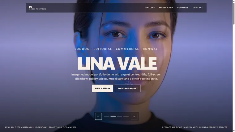 Example portfolio website design